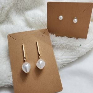 Earrings - Fashion Costume, Faux Fresh Water Pearl Drop & Studs 2-pc